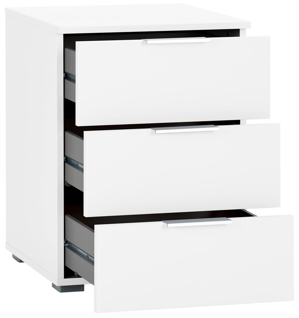 Nachtkästchen Alabama, Weiß B: 40 Cm - Alufarben/Weiß, MODERN, Holzwerkstoff (40/61/42cm) - Rauch Möbel