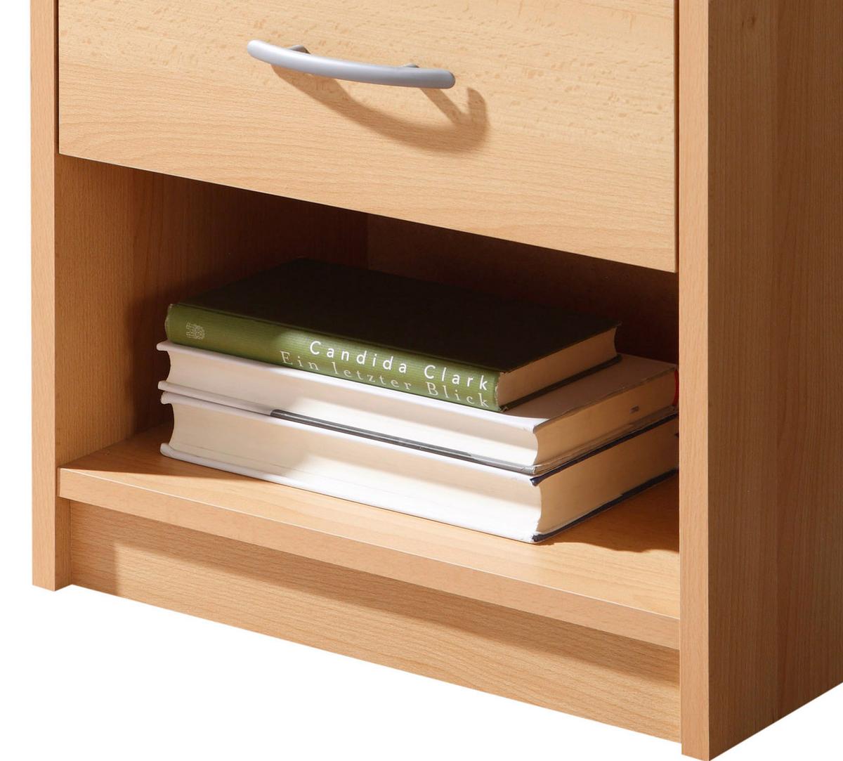 Nachtkästchen Buche Dekor H: 41 Cm Base - Buchefarben/Schwarz, Basics, Holzwerkstoff (39/41/28cm) - P & B