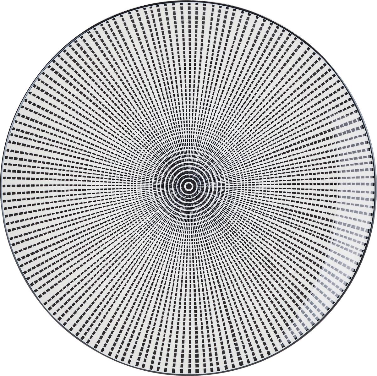 PLYTKÝ TANIER Shiva - čierna/biela, Lifestyle, keramika (26/2,5cm) - Modern Living