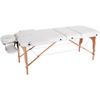 Massageliege Wooden Weiß Holzgestell, Höhenverstellbar - Beige/Buchefarben, MODERN, Holz/Holzwerkstoff (185/70/62-85cm) - Ondega