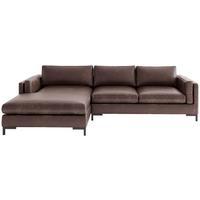 Ecksofa Packo Dunkelbraun S: 160x265 Cm - Dunkelbraun/Schwarz, Design, Textil (160/265cm) - Livetastic
