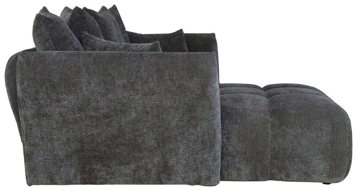Univerzálna sedačka CAMMELLIO, grafitová ženilka, 7 vankúšov - čierna/grafitová, Modern, textil (296/75-95/189cm) - Mömax