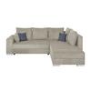 Ecksofa Lars Creme S: 260x218 cm - Chromfarben/Dunkelgrau, Design, Holzwerkstoff/Textil (260/218cm) - P & B