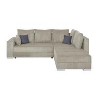 Ecksofa Lars Creme S: 260x218 cm - Chromfarben/Dunkelgrau, Design, Holzwerkstoff/Textil (260/218cm) - P & B