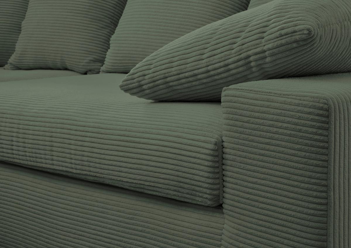 Ecksofa Avellino Grün S: 200/278 cm - Schwarz/Grün, MODERN, Textil (200/278cm) - Livetastic