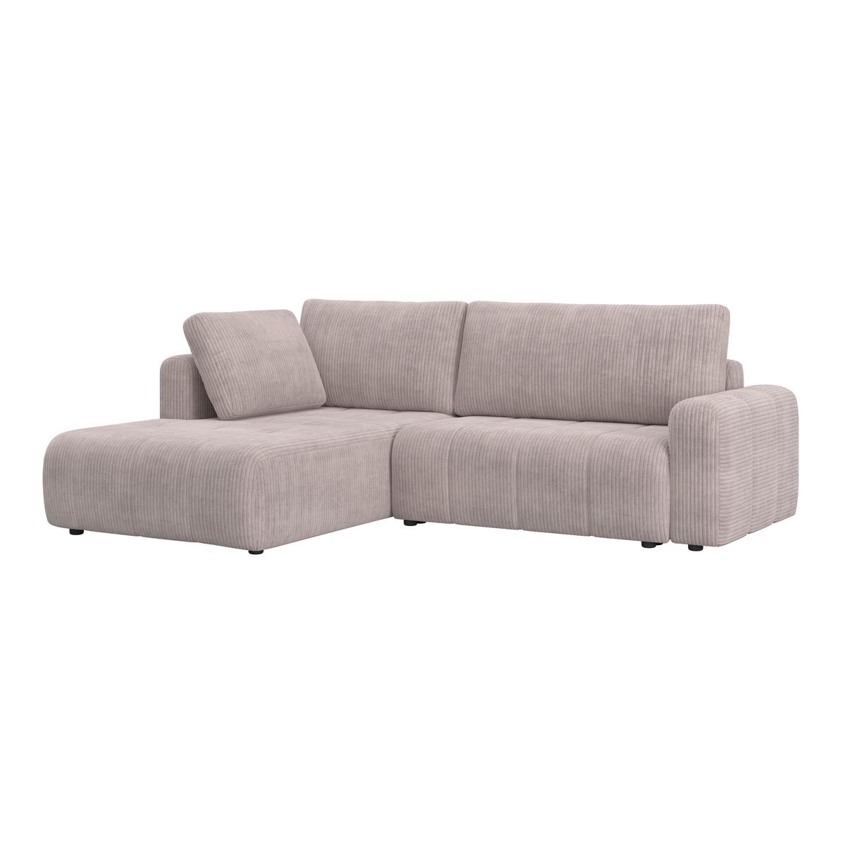 Sedací souprava GIA, levá světle šedá - černá/světle šedá, Moderní, dřevo/textil (261/94/197cm) - Bessagi Home