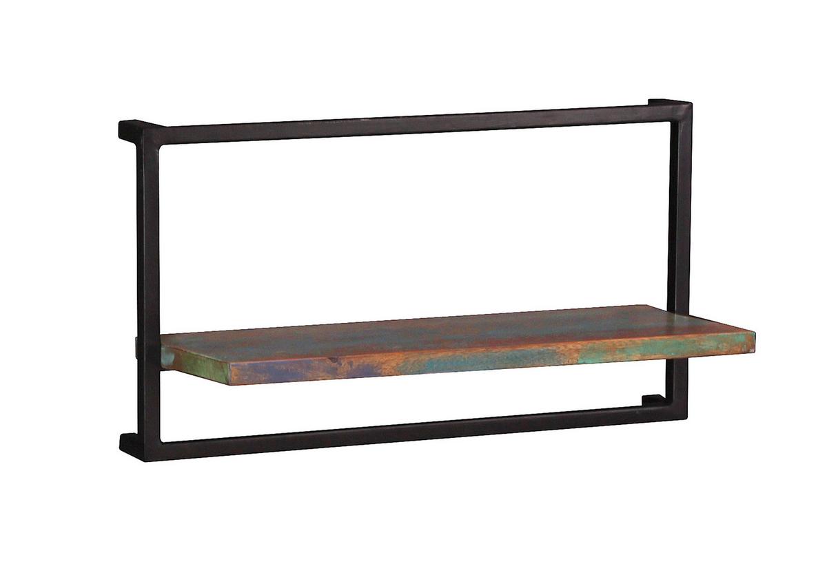 Wandregal Multicolor/Schwarz B: 65cm - Multicolor/Schwarz, Design, Holz/Metall (65/35/25cm) - MID.YOU