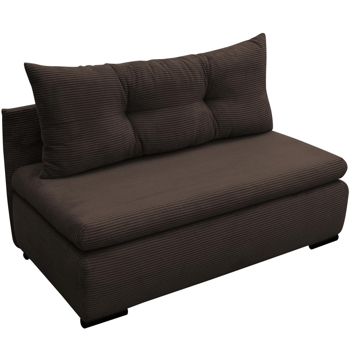 Schlafsofa mit Bettkasten Yellow B: 154 cm Cord Braun - Schwarz/Braun, Design, Textil (154/93/85cm) - MID.YOU