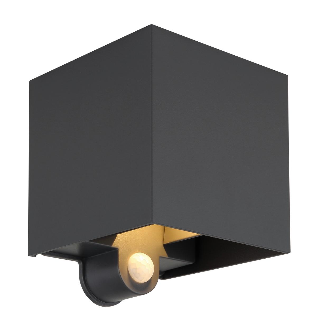 Außenwandleuchte 34168s - Anthrazit, Design, Kunststoff/Metall (10/10/12,5cm) - Globo