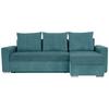 Ecksofa Diever Graublau S: 239x141 cm - Chromfarben/Graublau, Design, Textil (239/141cm) - Livetastic