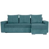 Ecksofa Diever Graublau S: 239x141 cm - Chromfarben/Graublau, Design, Textil (239/141cm) - Livetastic