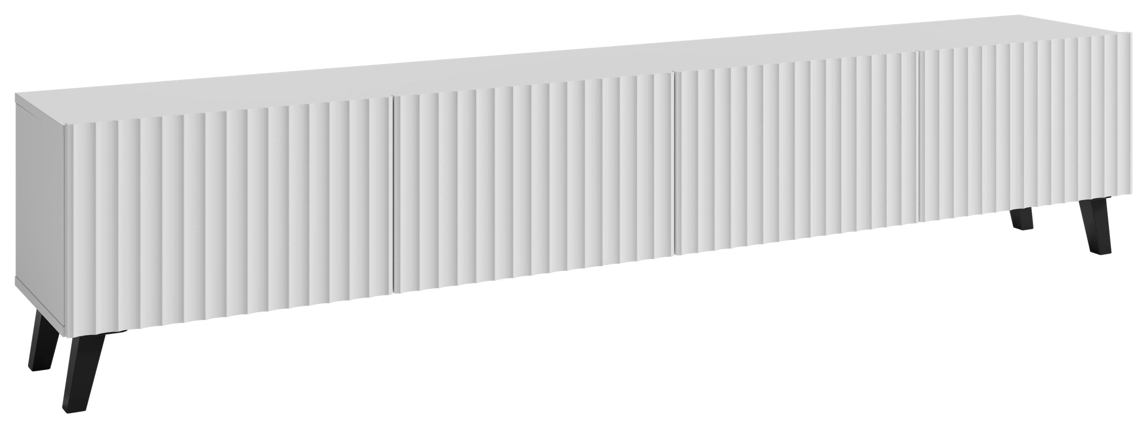Nízká komoda PHUKET š: 190 cm - bílá/černá, Design, kompozitní dřevo/plast (190/42/32,5cm) - Livetastic