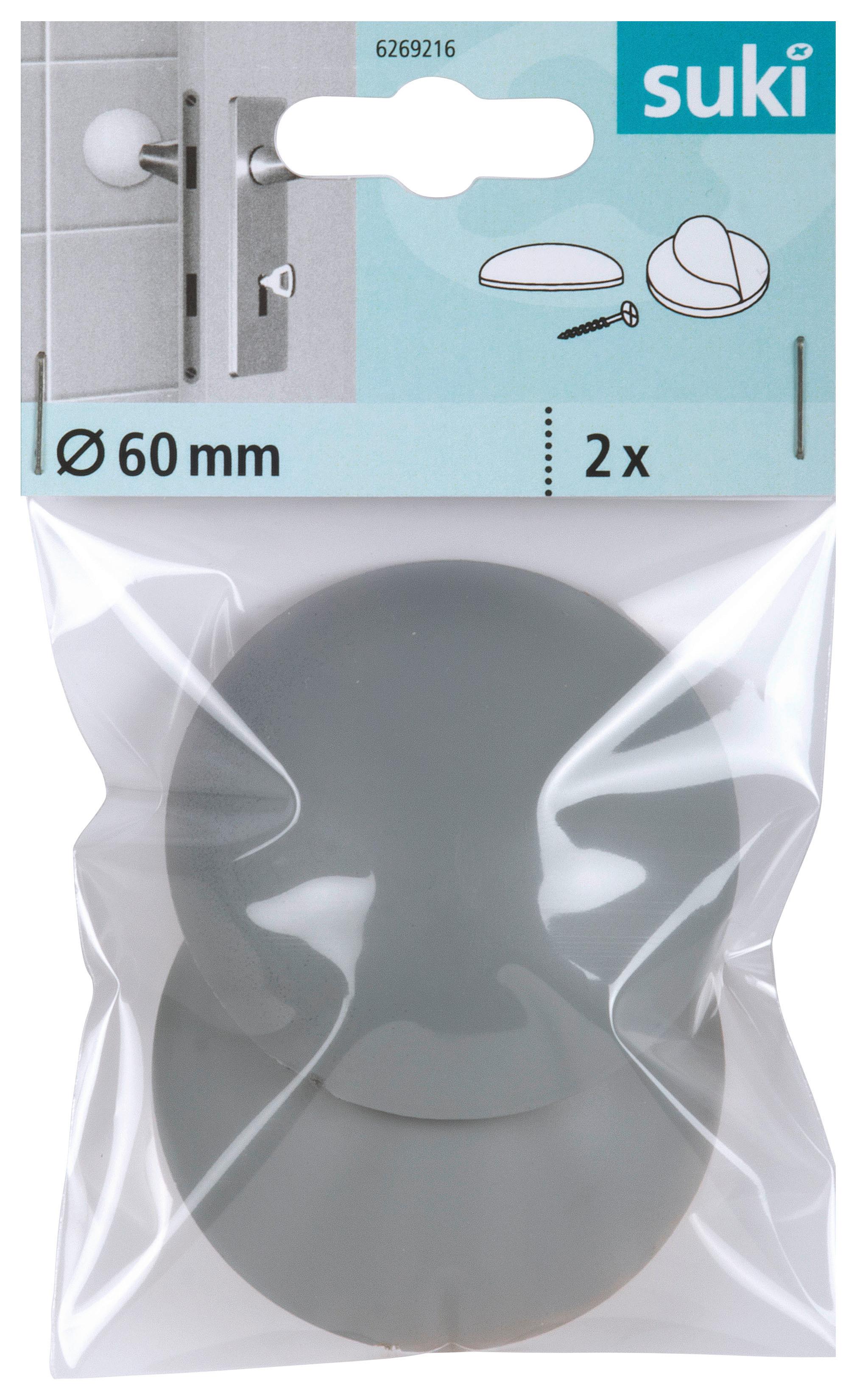 Fali Ütköző Ø 6 Cm - szürke, műanyag (6cm) - Suki