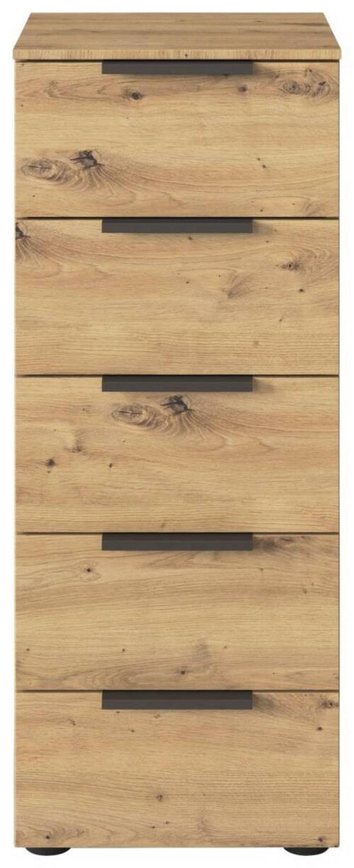 Kommode 40 cm Flipp Eiche/Graphitfarben - Schwarz/Graphitfarben, MODERN, Holzwerkstoff (40/100/42cm) - Rauch Möbel