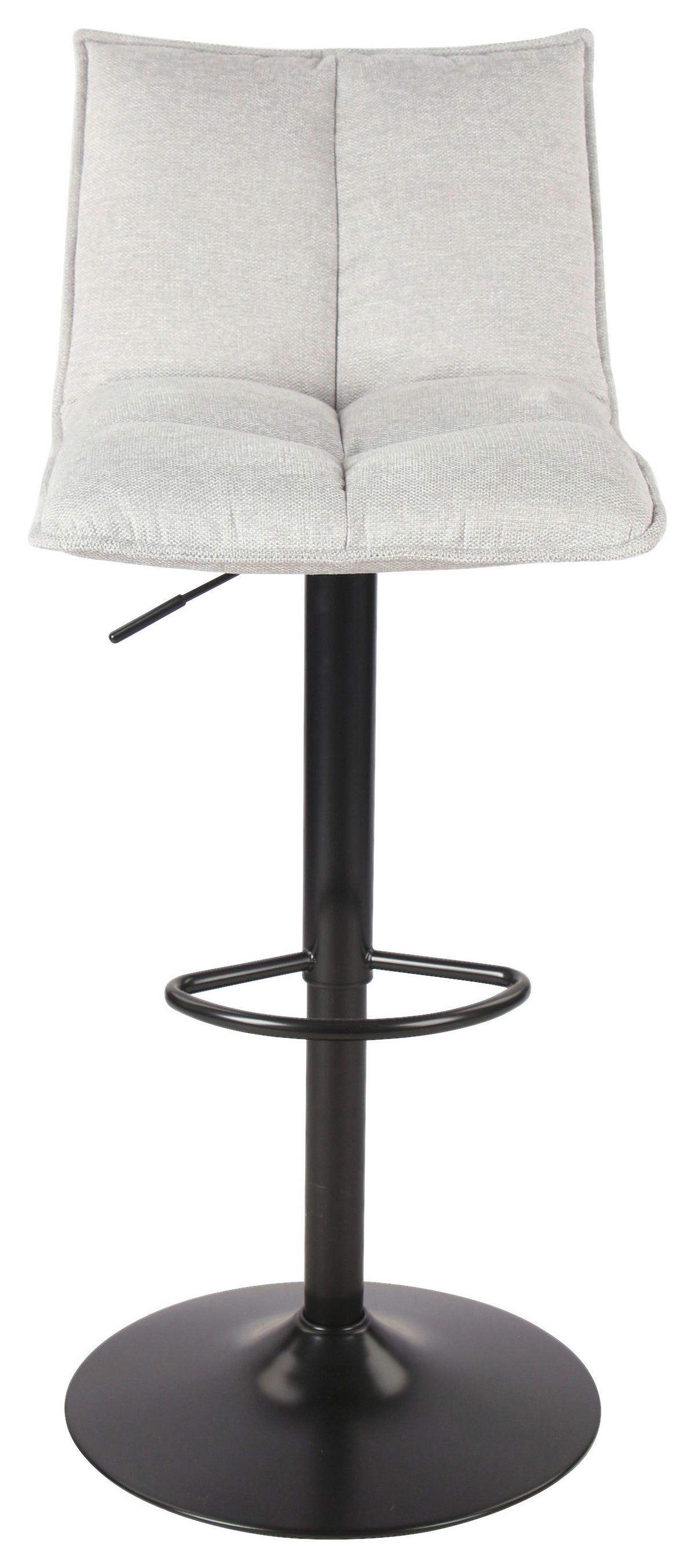 Barhocker Höhenversellbar Berto Hellgrau - Hellgrau/Schwarz, MODERN, Textil/Metall (54/117/53cm)