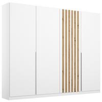 Drehtürenschrank 225 Cm Lamella Weiß/eiche Dekor - Weiß/Eiche Artisan, MODERN, Holzwerkstoff (226/210/54cm) - Rauch Möbel