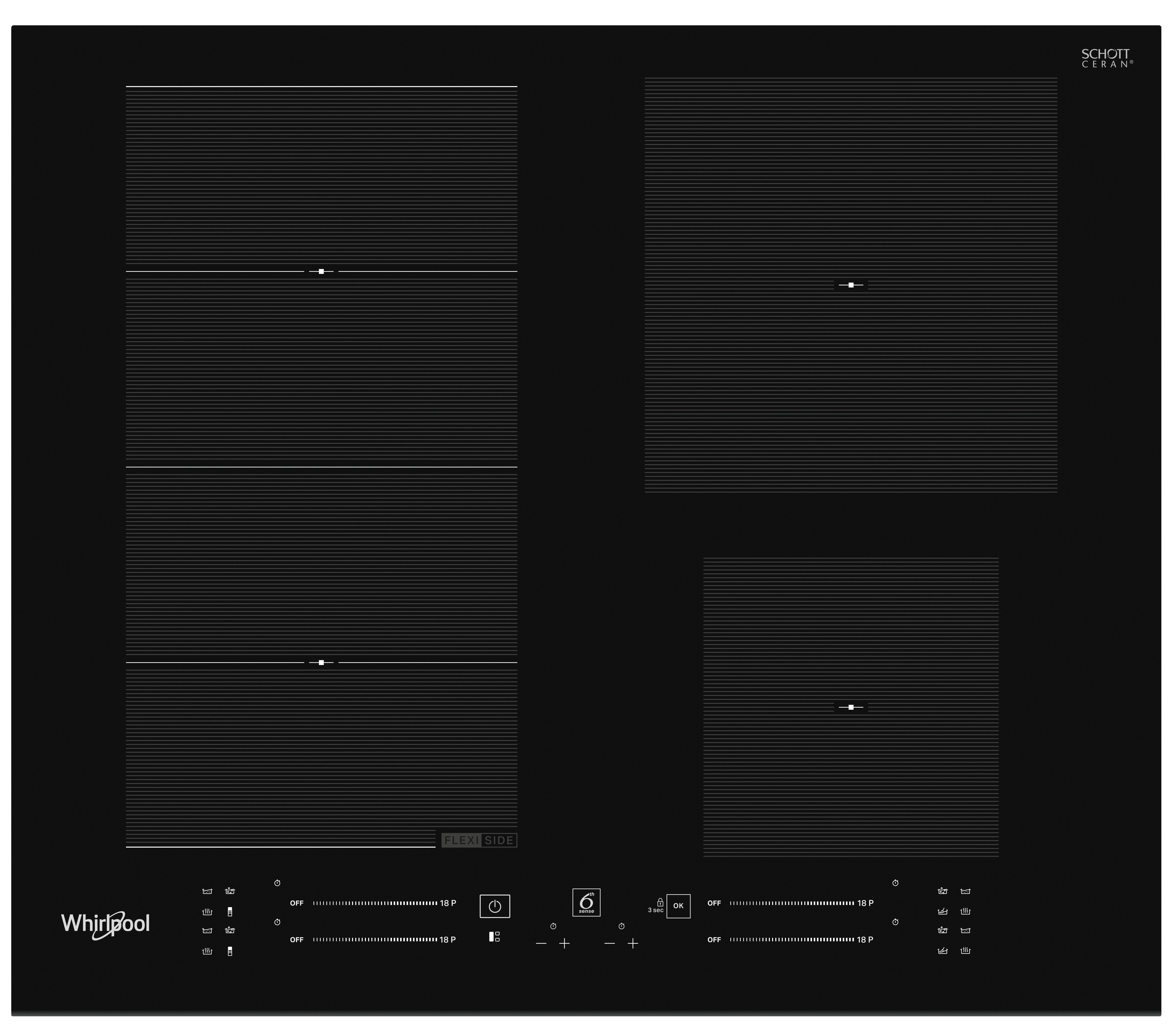 Indukciós Főzőlap Wf S4160 Bf - fekete, Modern, Üveg/fém (59/5,4/51cm) - Whirlpool