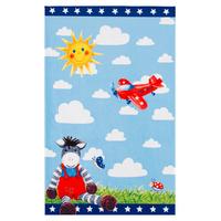Kinderteppich Zebra Blau/ Weiß Baby Glück 100x160 Cm - Blau/Weiß, Trend, Textil (100/160cm)