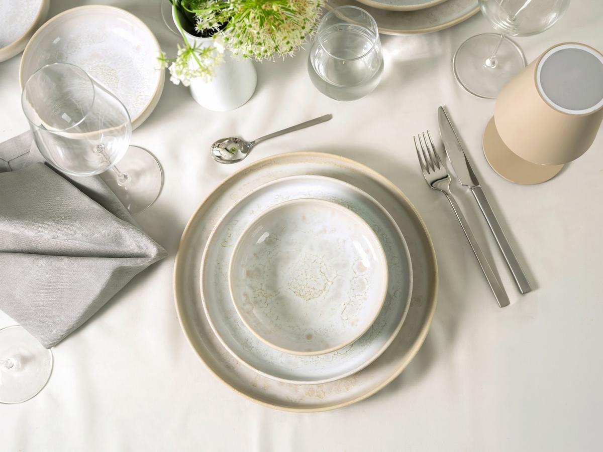 Tafelserviceset YUKi Steinzeug, Weiß, 12 -Teilig. - Weiß, Basics, Keramik - Creatable