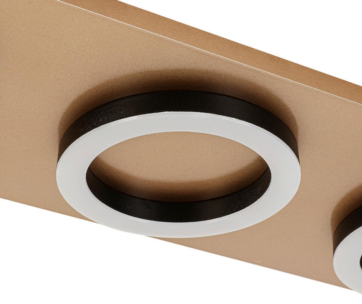 STROPNÉ LED SVIETIDLO EMILORE - čierna/cappuccino, Modern, kov/plast (60/18/5,1cm) - Mömax