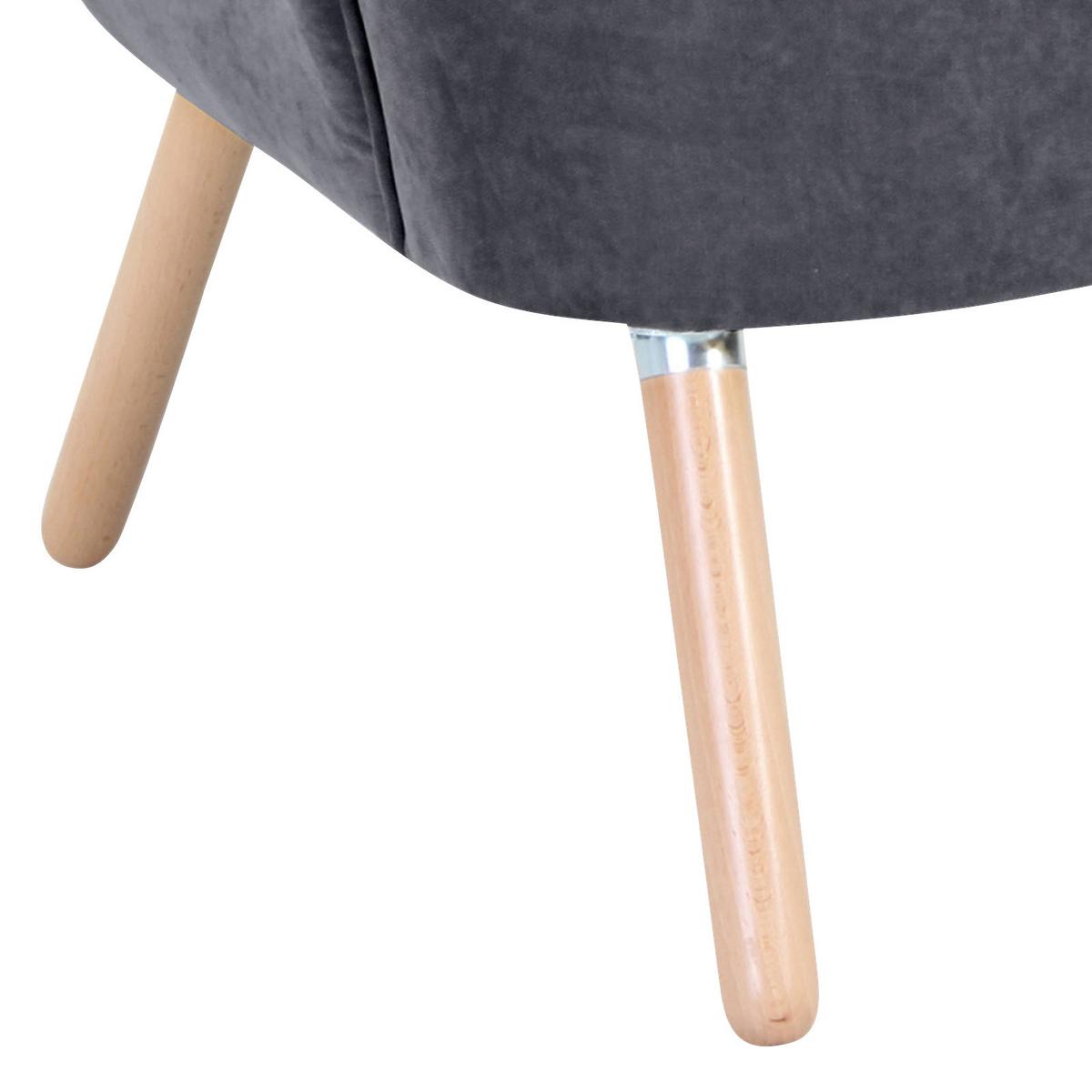 Polsterstuhl Alessandro Anthrazit Holz-Beine - Anthrazit/Buchefarben, Design, Textil (70/80/66cm) - Max Winzer