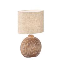 Tischlampe Sandfarben mit Schnurschalter - Sandfarben/Eukalyptusholzfarben, Design, Keramik/Textil (13/39/23cm) - Fischer & Honsel