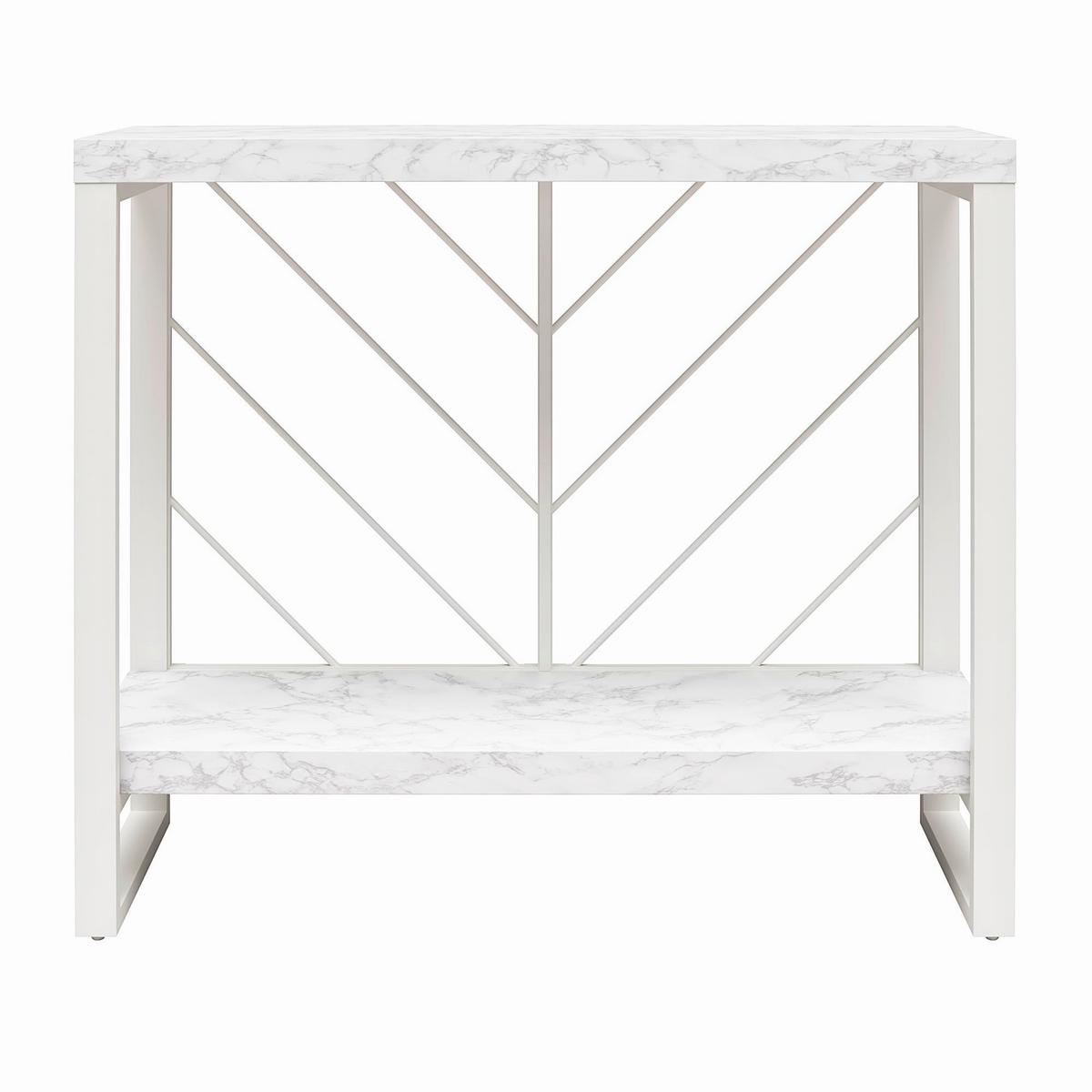 Konsolentisch Brielle Weiß B: 90 cm - Weiß, Design, Holzwerkstoff/Metall (90/30/77cm) - MID.YOU