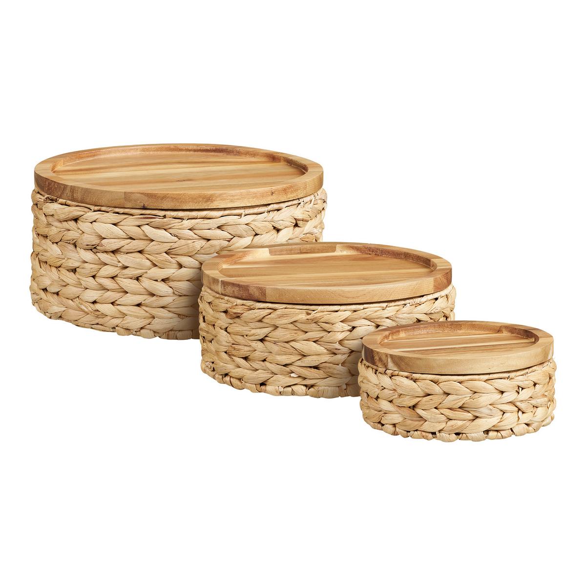 Korbset 3 tlg. Akazie, Naturfarben - Naturfarben, Basics, Naturmaterialien/Holz