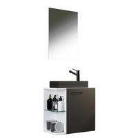 Gästebad Hausa Bl - Anthrazit/Schwarz, MODERN, Glas/Keramik (52cm) - MID.YOU