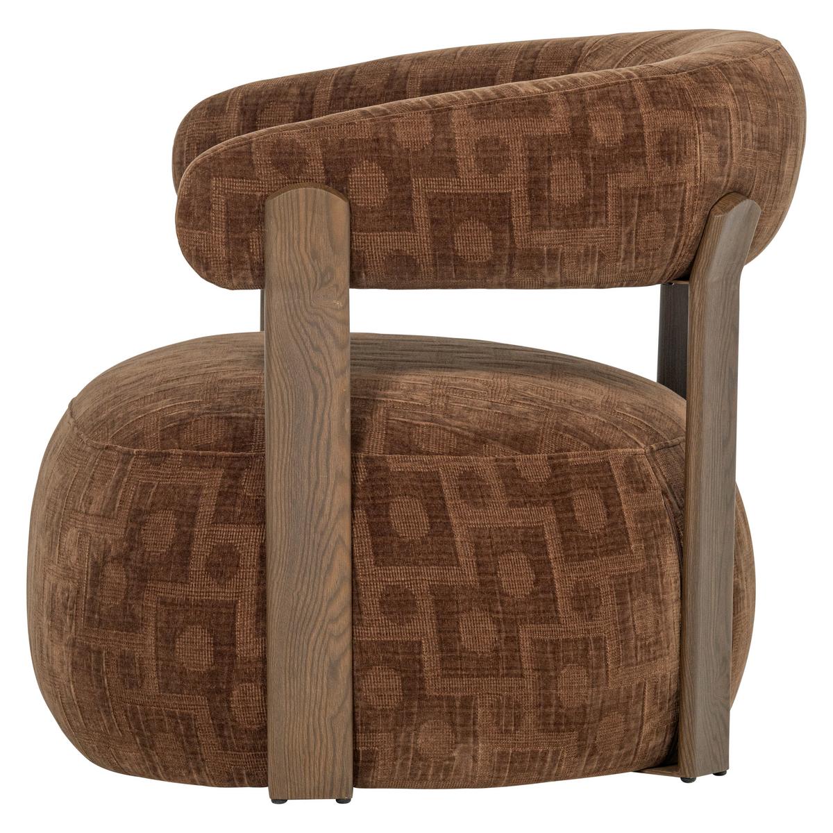 SESSEL Foon Braun B: 82cm - Schwarz/Braun, MODERN, Holz/Textil (82/78/73cm) - Livetastic