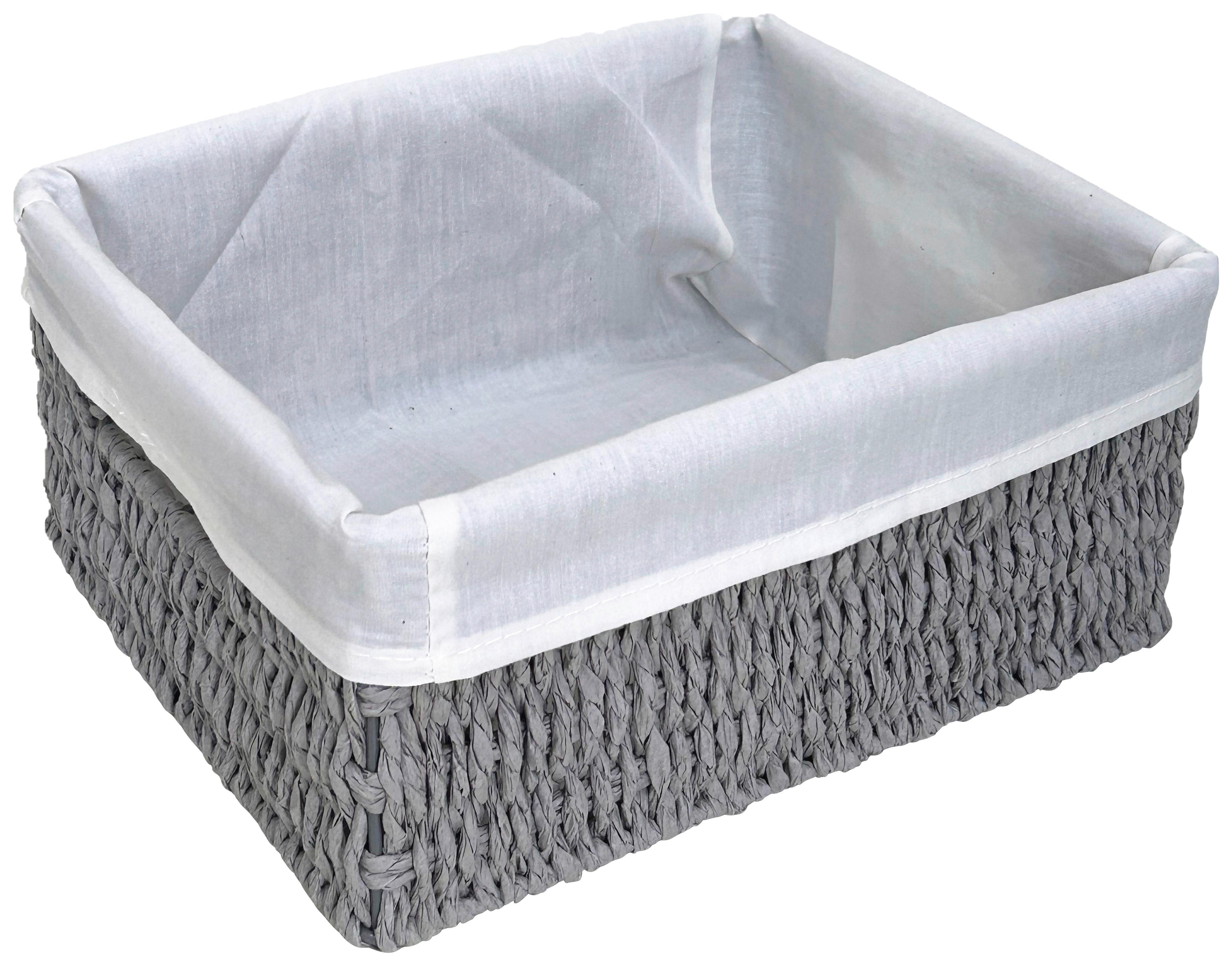 Košík na drobnosti SALLY - S - šedá/bílá, kov/textil (24/20/10cm) - Mömax