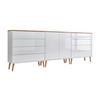 Sideboard Mailand4 B:237cm Weiß/eiche - Weiß Hochglanz/Eiche Artisan, MODERN, Holzwerkstoff (237/86/33cm) - MID.YOU