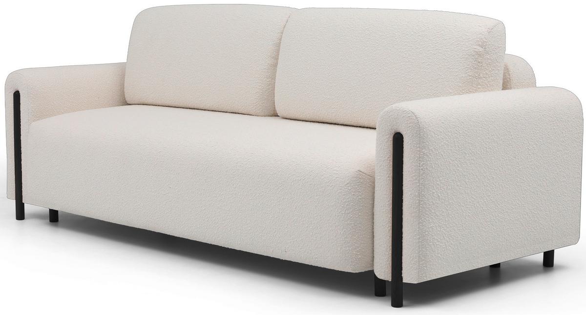Schlafsofa Arcadova Creme/Schwarz B:244cm - Creme/Schwarz, Design, Textil (244/97/97cm) - MID.YOU