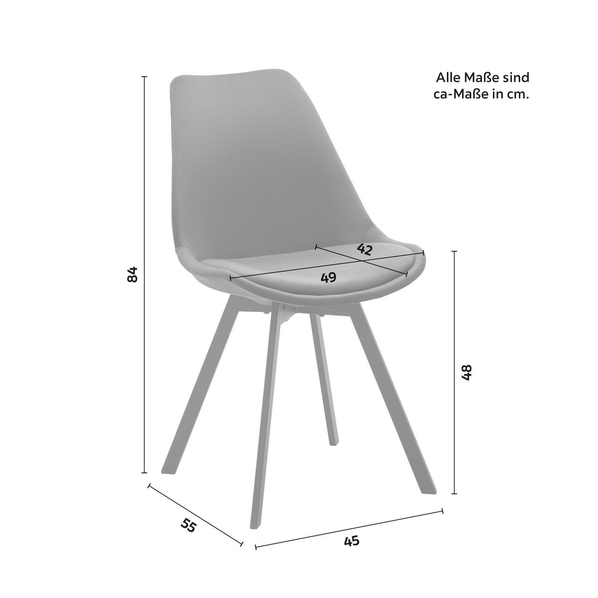 Židle ze sametu Mia - černá - černá, Moderní, kov/textil (45/84/55cm) - P & B