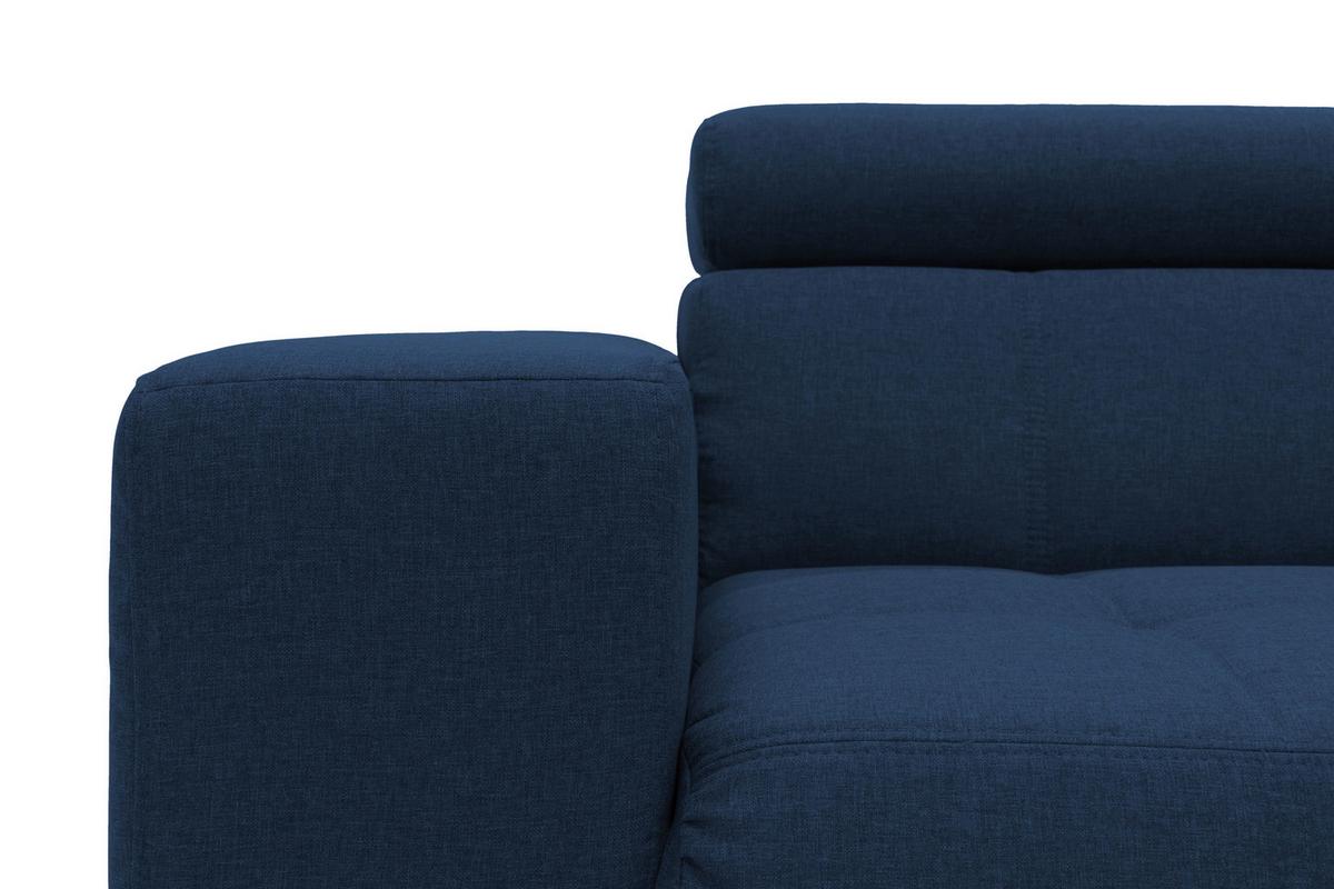 Ecksofa Cunelli Dunkelblau Webstoff - Schwarz/Dunkelblau, Design, Textil (292/175cm) - MID.YOU