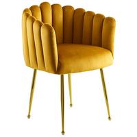 Armlehnstuhl Muna 125 Orange - Goldfarben/Orange, Design, Kunststoff/Metall (59/85/56cm) - Kayoom