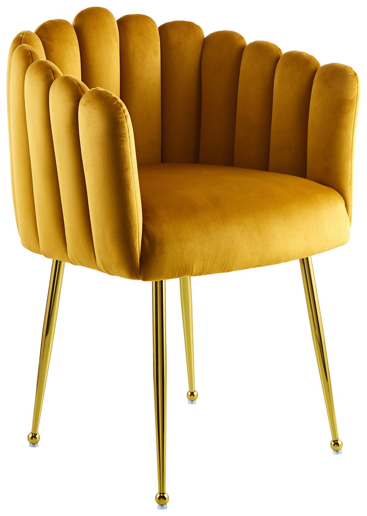 Armlehnstuhl Muna 125 Orange - Goldfarben/Orange, Design, Kunststoff/Metall (59/85/56cm) - Kayoom