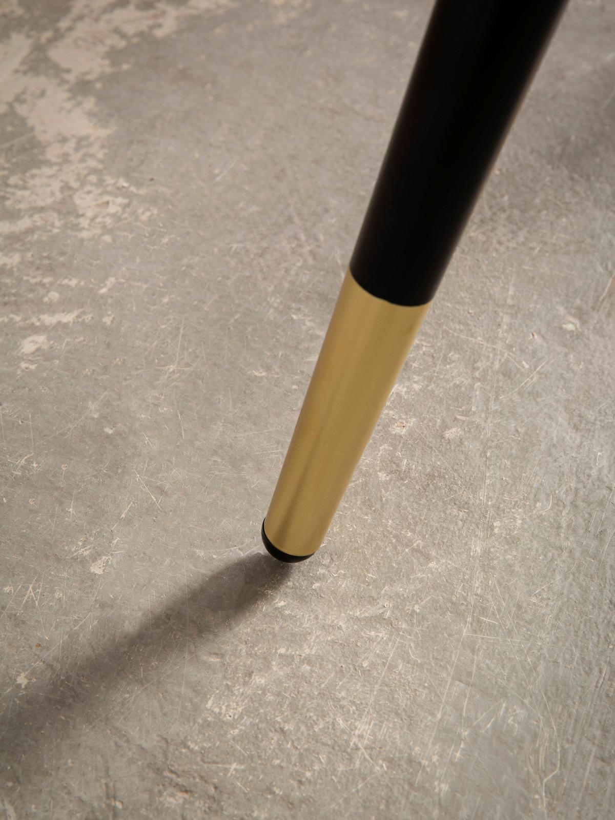 Esstisch Weiß L: 75 Cm - Goldfarben/Schwarz, Design, Holzwerkstoff/Metall (75/76cm) - Livetastic