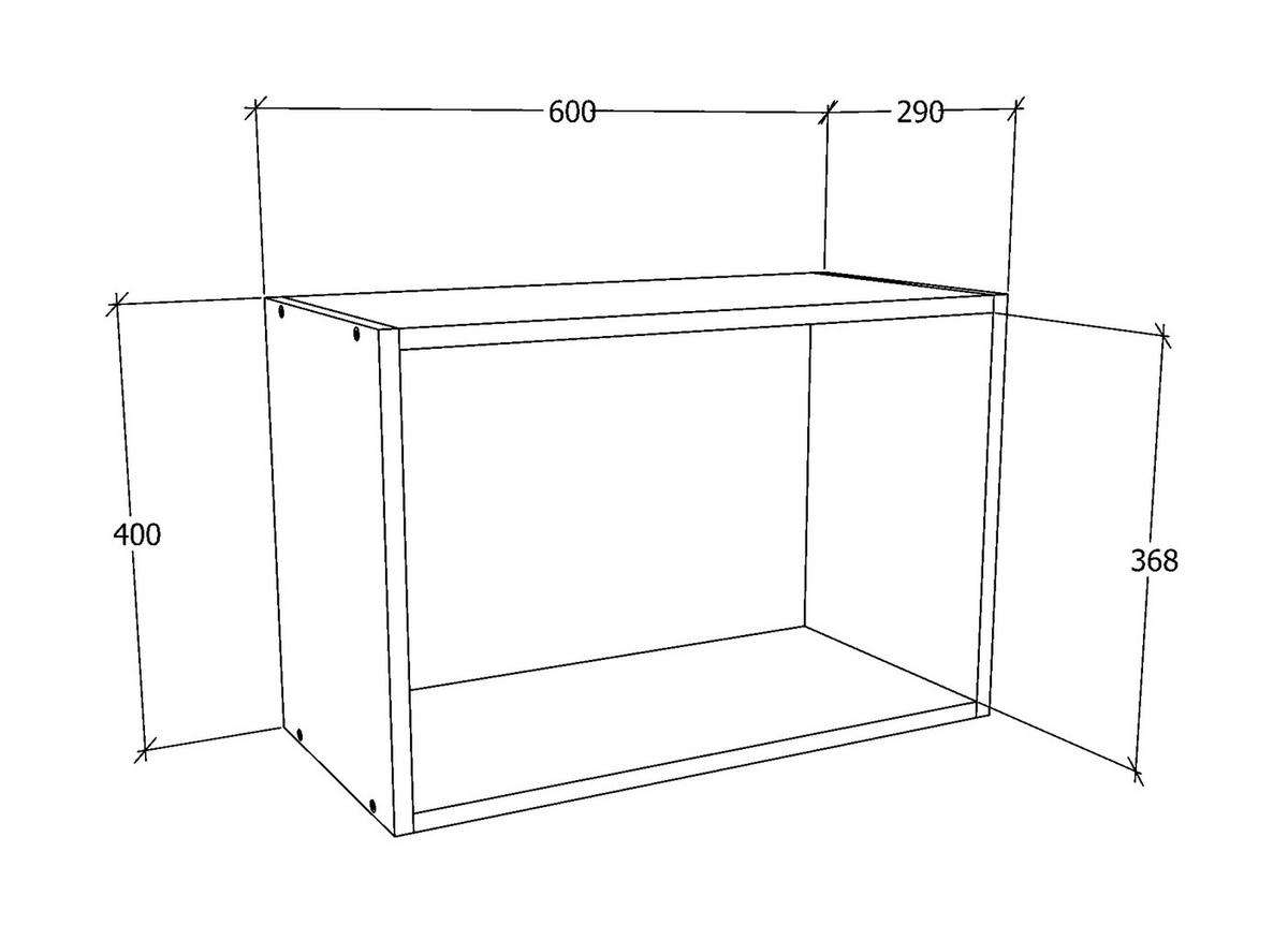 Küchenoberschrank Esilo 60 Cm Anthrazit/weiß 1 Klappe - Anthrazit/Weiß, KONVENTIONELL, Holzwerkstoff (60/40/31cm) - MID.YOU