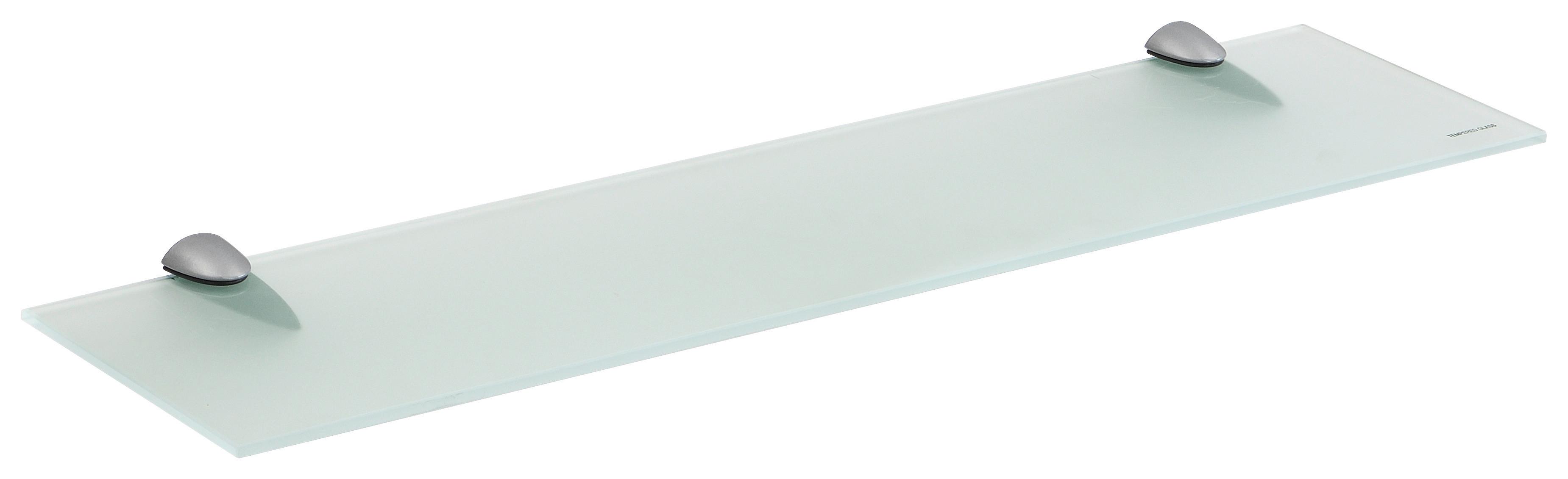 NÁSTENNÁ POLICA ROCCO 2 - sivá/strieborná, Modern, kov/sklo (60/0,6/15cm)