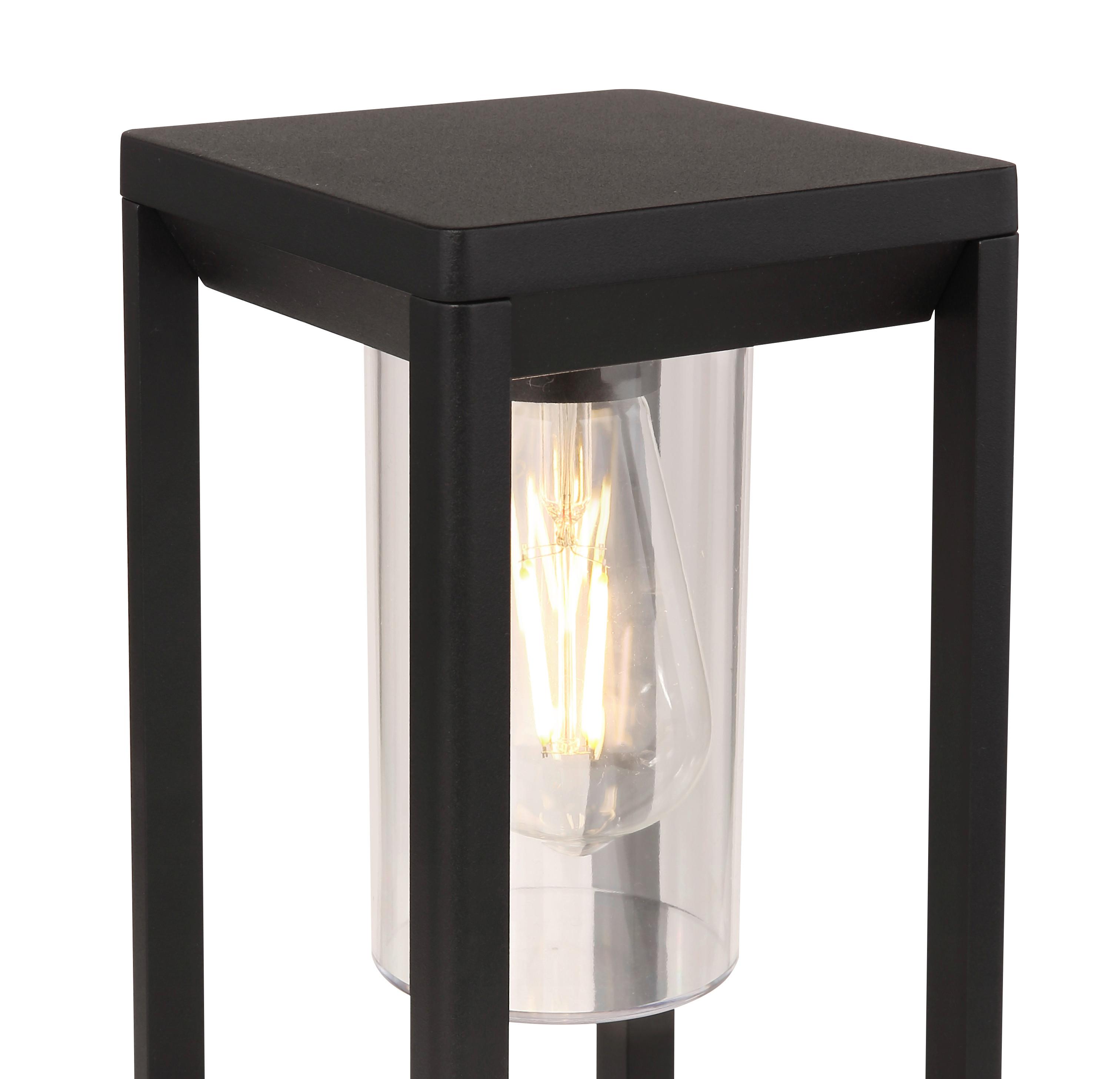 Außenleuchte Candela 15 Watt Aluminium - Klar/Schwarz, Basics, Kunststoff/Metall (15/15/35cm) - Globo
