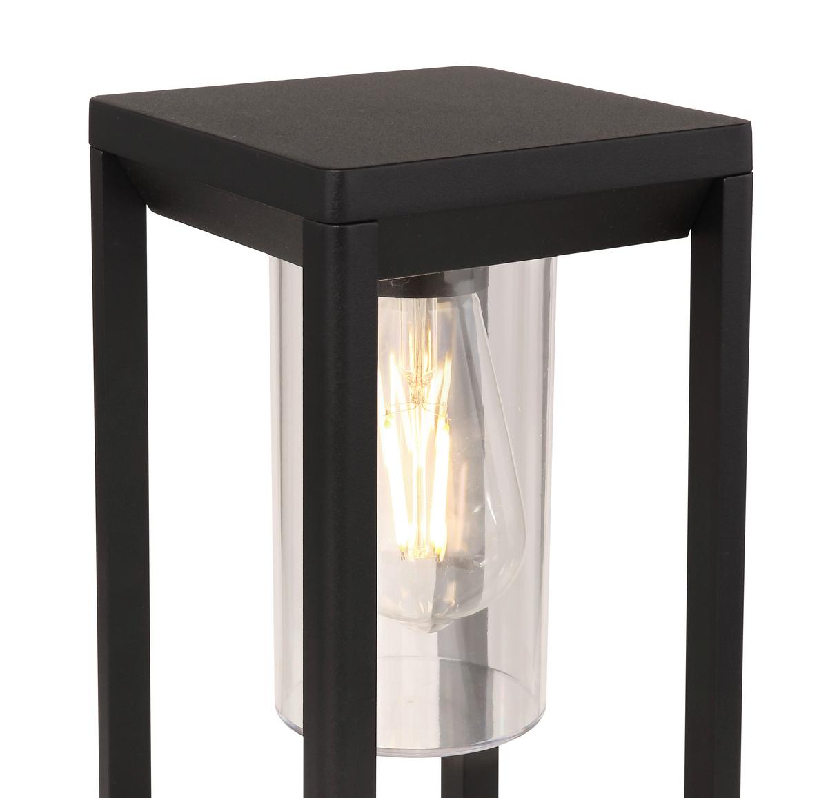Außenleuchte Candela 15 Watt Aluminium - Klar/Schwarz, Basics, Kunststoff/Metall (15/15/35cm) - Globo