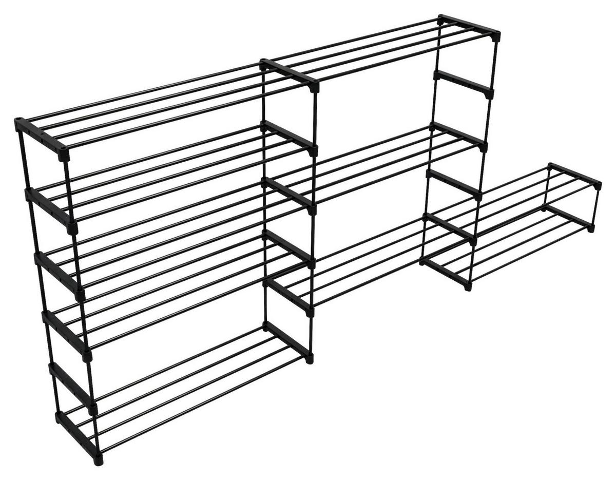 REGÁL NA TOPÁNKY GRANDO -BASED/SB- - čierna, Konventionell, kov/plast (94/194/30cm) - Based