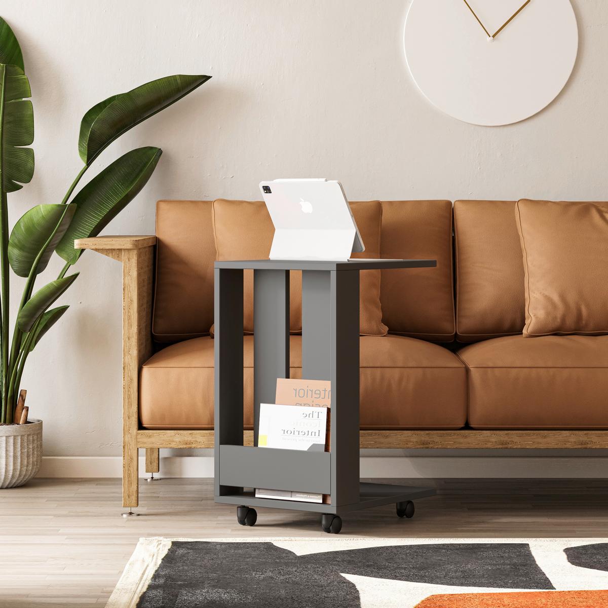 Beistelltisch Edi Beistelltisch - Anthrazit, Design, Holzwerkstoff/Kunststoff (37/45/60cm) - Livetastic