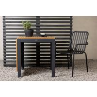 Balkontisch Diego - Schwarz/Braun, KONVENTIONELL, Holz/Metall (70/70/75cm) - Gardenson