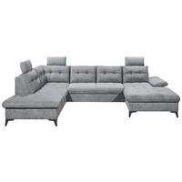 Wohnlandschaft Durban Mit Bettfunktion Grau - Schwarz/Grau, KONVENTIONELL, Textil (218/324/170cm) - MID.YOU