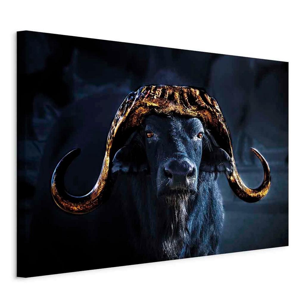 Leinwandbild Horns Goldfarben Dunkelblau B: 90 cm