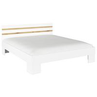 Holzbett 180x200 cm Foster Eiche Artisan Dekor - Weiß/Eiche Artisan, KONVENTIONELL, Holzwerkstoff (180/200cm)