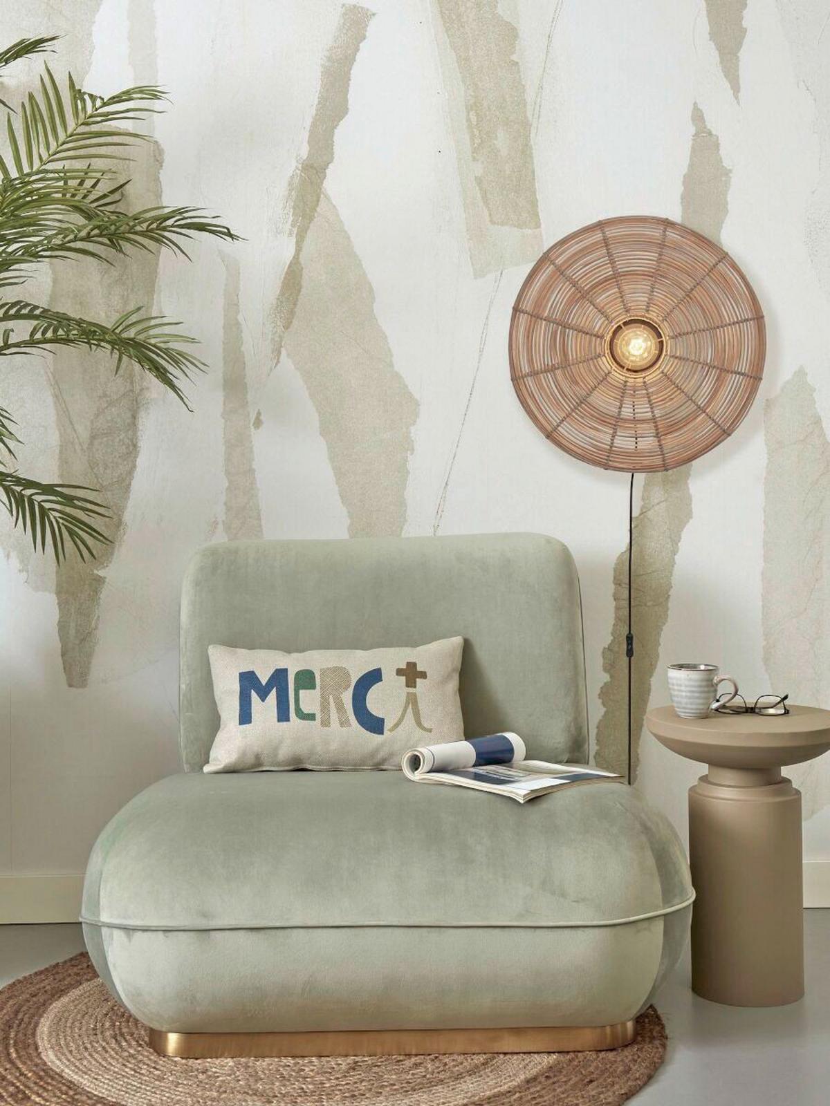 Wandleuchte Tanami/W/5514/N - Naturfarben, Trend, Naturmaterialien (14/55/55cm) - Good & Mojo