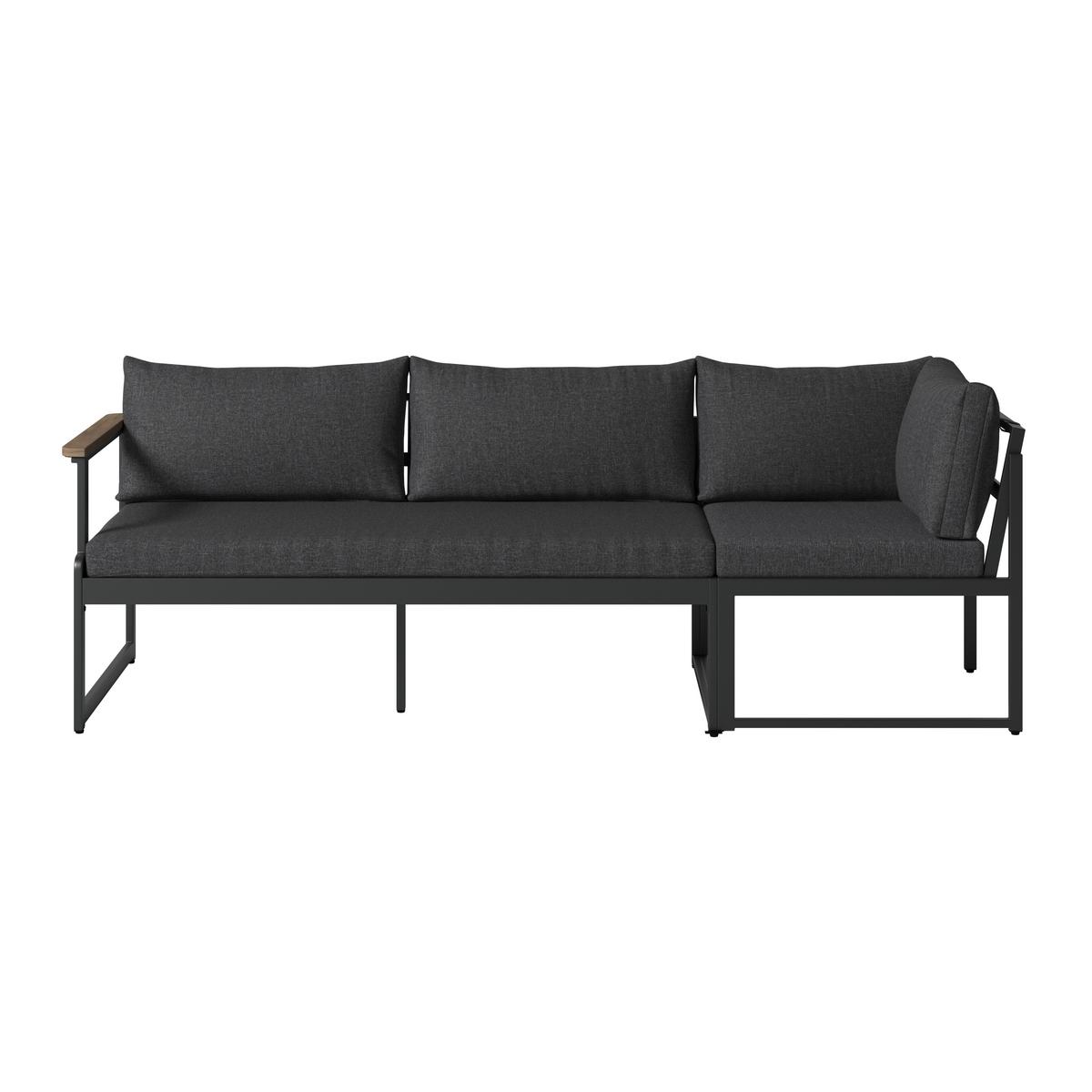 Lounge Garnitúra Barletta - tíkfa színű/szürke, Modern, textil/fa (227/227cm) - Beldano